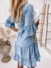 A-Line Midi Denim Dress; Ruffled Hem Denim Skirt; Casual Loose Dress