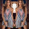 European and American women's new fashion digital print strap dress