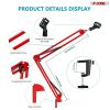 Microphone Stand Suspension Boom Scissor Arm Upgraded Studio Microphone Mic Holder Mike Stand Clamp 5 Core MS ARM R (Red)