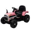 Ride on Tractor with Trailer,12V Battery Powered Electric Tractor Toy w/Remote Control,electric car for kids,Three speed adjustable,Power display, USB