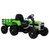 Ride on Tractor with Trailer,12V Battery Powered Electric Tractor Toy w/Remote Control,electric car for kids,Three speed adjustable,Power display, USB