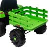 Ride on Tractor with Trailer,12V Battery Powered Electric Tractor Toy w/Remote Control,electric car for kids,Three speed adjustable,Power display, USB